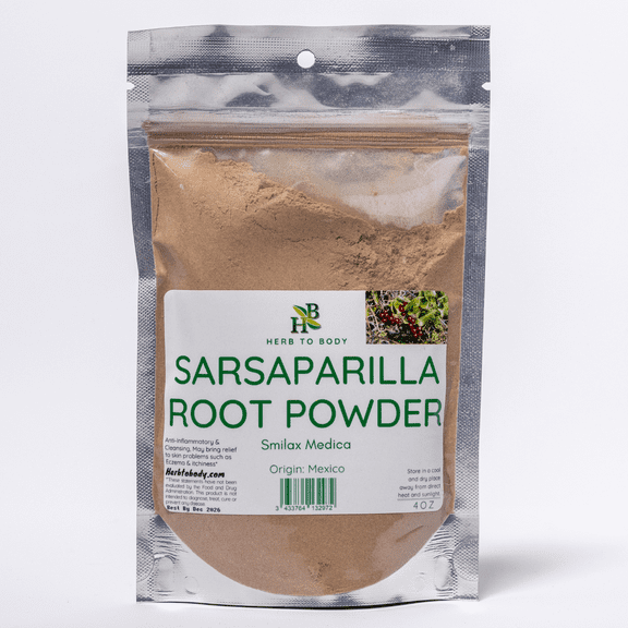 Herb To Body Sarsaparilla Root Powder | Smilax Medica | Wildcrafted | 4oz
