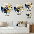 thumbnail image 4 of Designart "Strokes in Dark Blue and Gold XIV" Fractals Oversized Wall Clock, 4 of 5