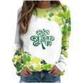 thumbnail image 1 of Pompotops Mode de la Saint-Patrick Sweat-Shirt Décontracté à Manches Longues Col Rond Imprimé pour Femmes Blouse en Solde, 1 of 5