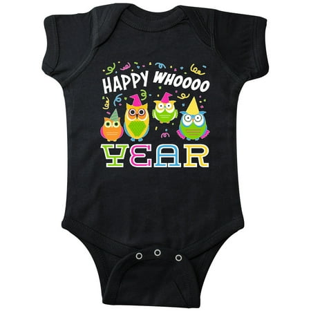 

Inktastic Happy Whoo Year- funny new year owls Gift Baby Boy or Baby Girl Bodysuit
