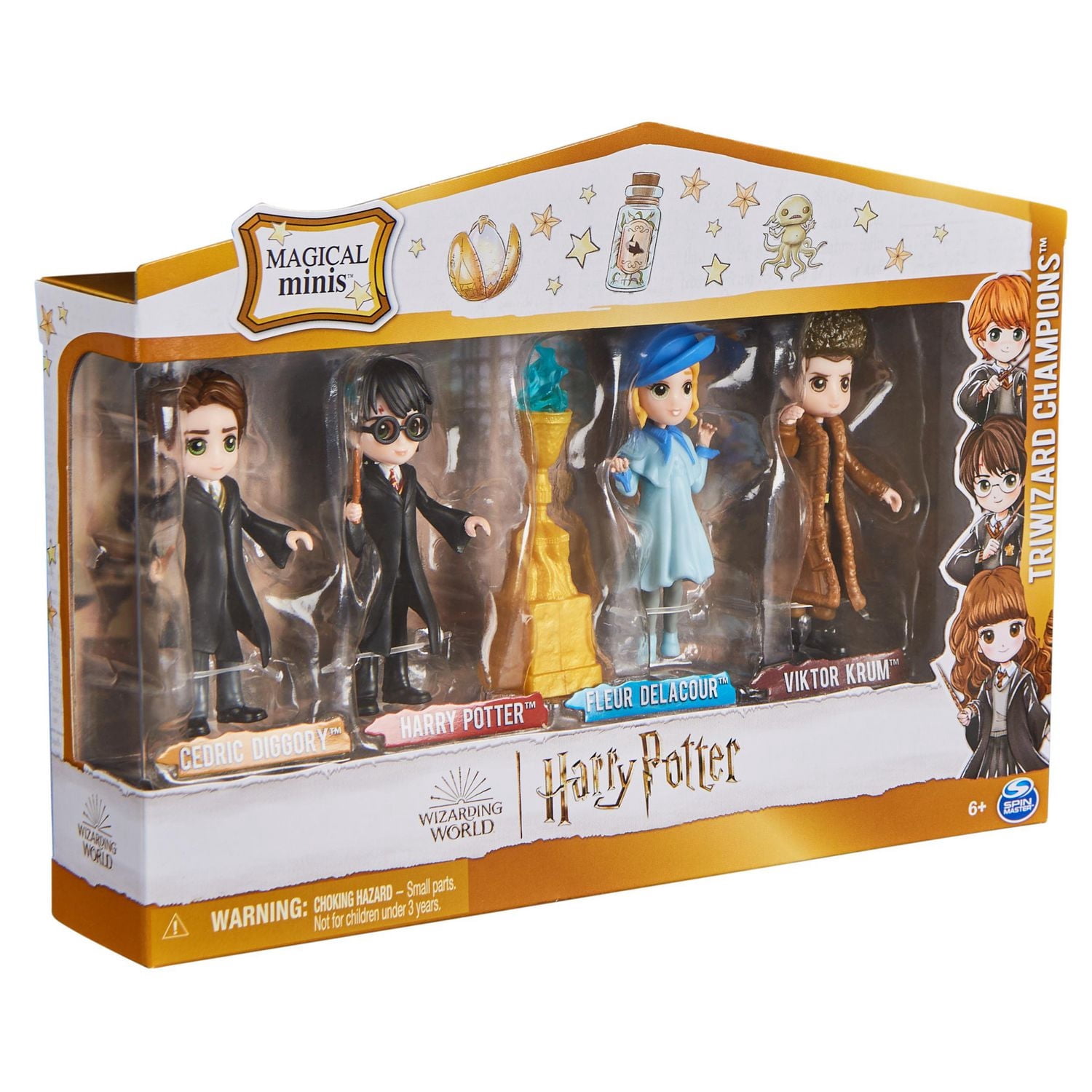 Wizarding World Harry Potter, Magical Minis Triwizard Champions Gift Set with 4 Figures and Goblet of Fire Accessory, Kids Toys for Ages 6 and up
