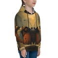thumbnail image 3 of Fotbe Majestic Butterfly Sunset Pattern Youth Pullover Hooded Sweatshirt, Boys Hoodie, Kangaroo Pocket Hoodie for Kids Girls -Medium, 3 of 6