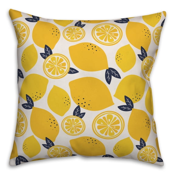 Creative Products Lemon Print 16x16 Indoor / Outdoor Pillow