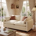 thumbnail image 3 of Noelse 75” Cloud Loveseat with Comfy Double Layer Upholstered Cushion, 2 Seater Modern Overstuffed Love seat Couch with Removable and Washable Corduroy Fabric for Living Room or Small Places, Beige, 3 of 8