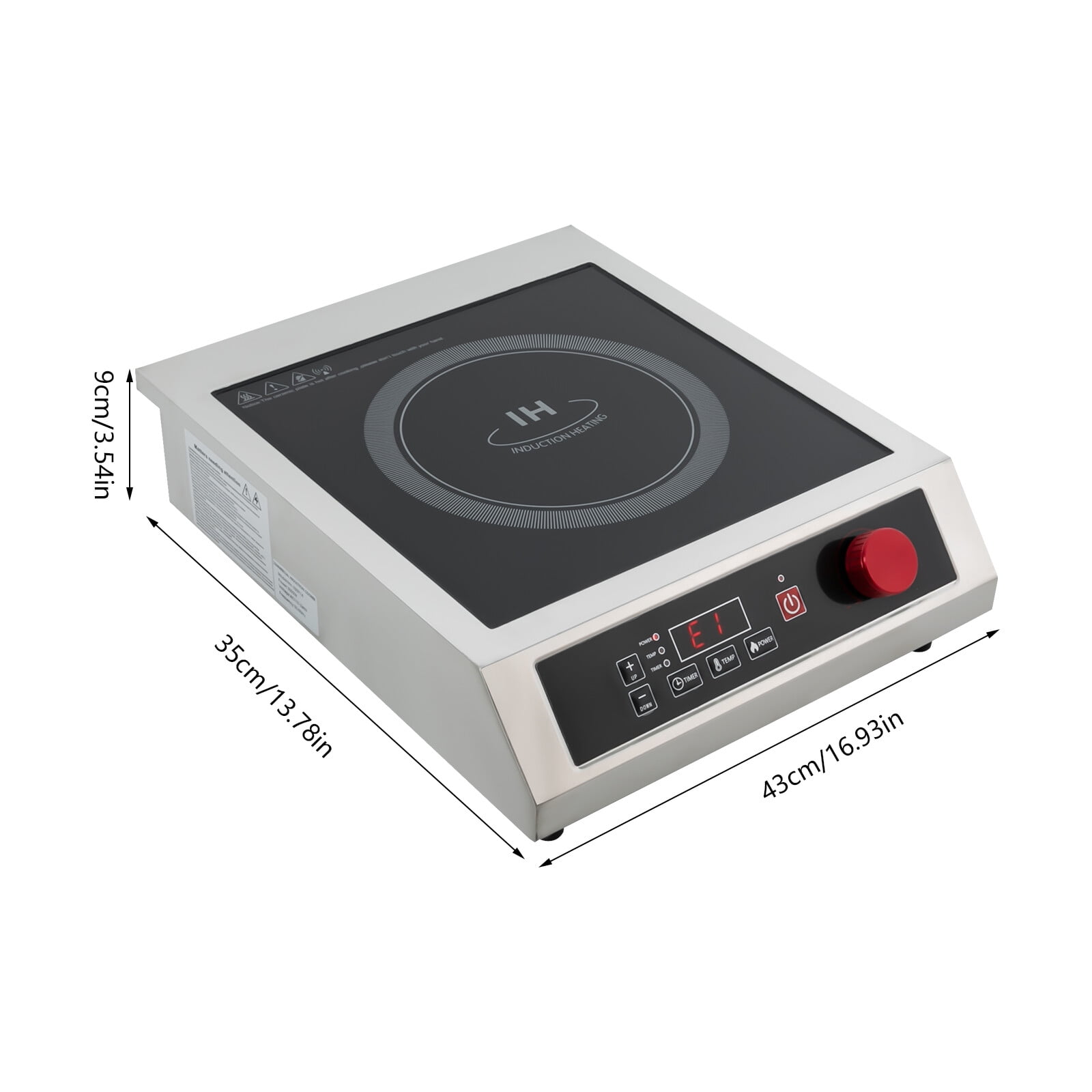 Stainless Steel Commercial Induction Cooktop Powerful Electric Induction Burner for Pubs Restaurants Food Chains
