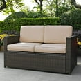 thumbnail image 2 of Crosley Palm Harbor Wicker Patio Loveseat in Brown and Sand, 2 of 7