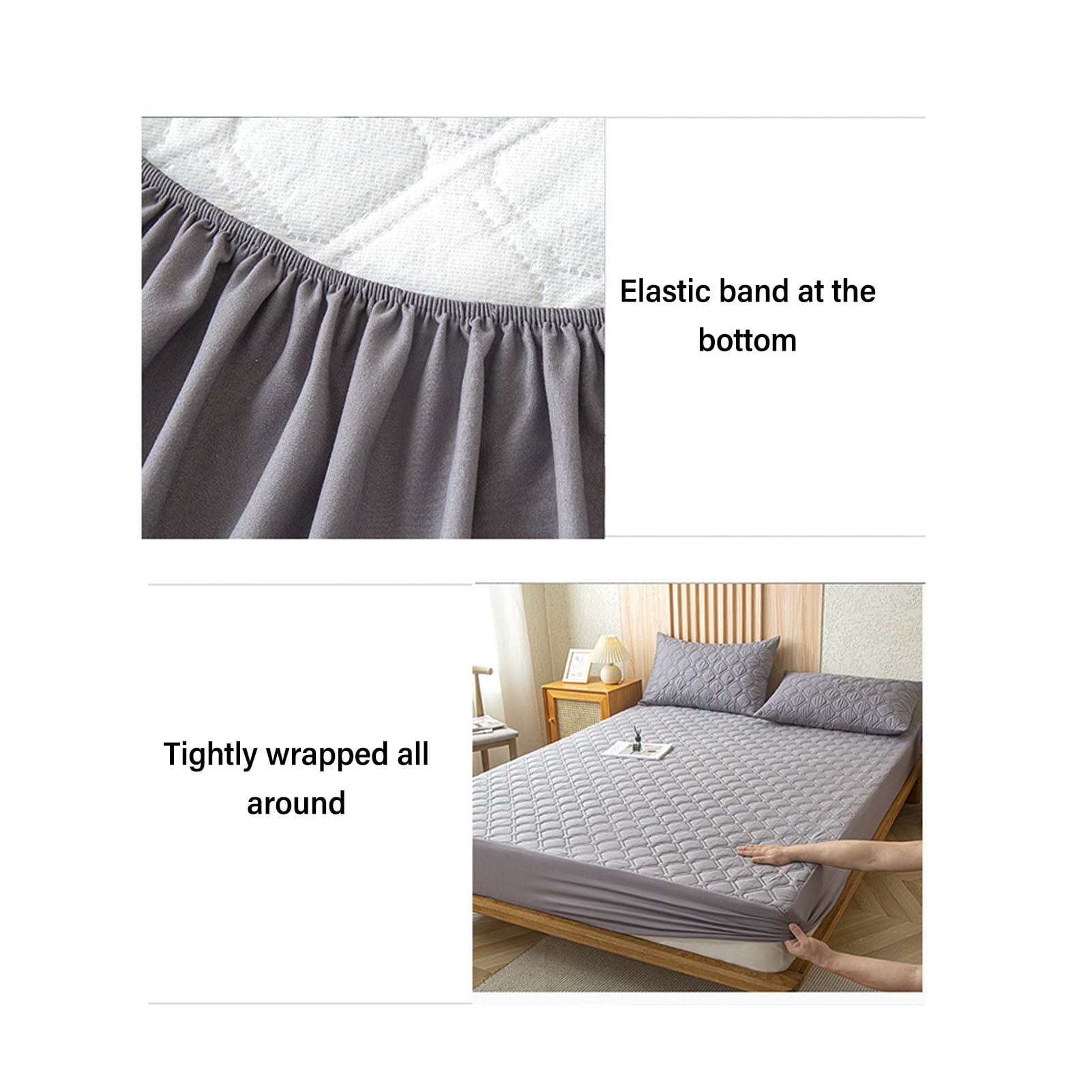 Nieyigj Mattress Cover Waterproof PEVA Fitted Sheet Protector Gray, 53.1x74.8 in / 135x190 cm