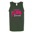 thumbnail image 2 of I Wear Pink for My Friends Survivor Awareness Mens Graphic Tank Top, Forest Green, Small, 2 of 3