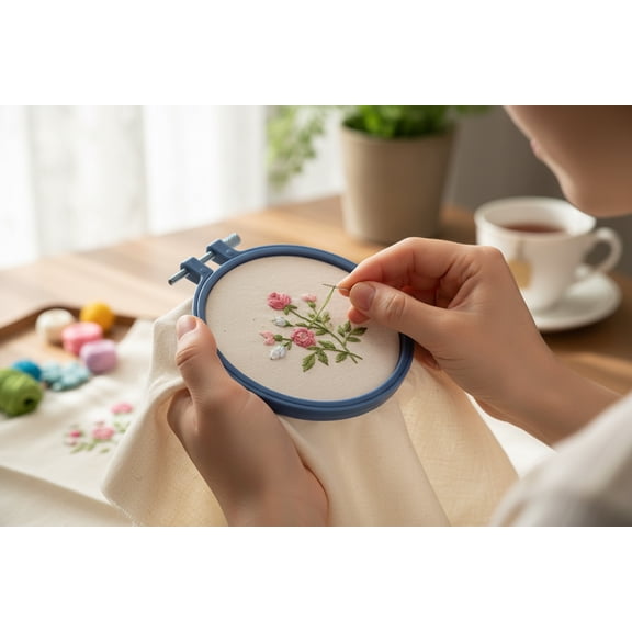 4 In Diameter Embroidery Hoops Blue