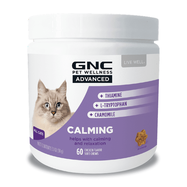 GNC Pets Advanced Pet Supplements, Calming Soft Chews, Cats, 60Ct