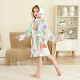 thumbnail image 4 of FORMRS Niños Bathrobe Unisex Hooded Robe Soft Plush Pajamas Sleepwear, Size 4-6T, Abstract Geometric, 4 of 7