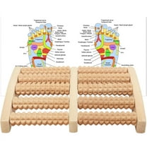 NOGIS Wooden Foot Massager Roller, Dual Foot Massage Roller for Relief Tired Feet, Pain and Plantar Fasciitis, Massage Tools for Women and Men
