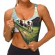 thumbnail image 3 of Fotbe Prairie Pasture Cow Sujetador Deportivo Largo sin Aros para Mujer con Almohadillas y Soporte Medio, Transpirable y Absorbente, Camiseta Tipo Chaleco o Tank Top-X-Large, 3 of 8