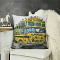thumbnail image 2 of Just Loves School Buses-Boys Kids Toddlers Throw Pillow, Multicolor, 2 of 5