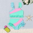 thumbnail image 5 of CAICJ98 Toddler Girl Swimsuit Summer 2 Piece Little Girls Bathing Suit Beach Girls' Color Block Bikini Swimwear (2-3 Years,Light Green), 5 of 8