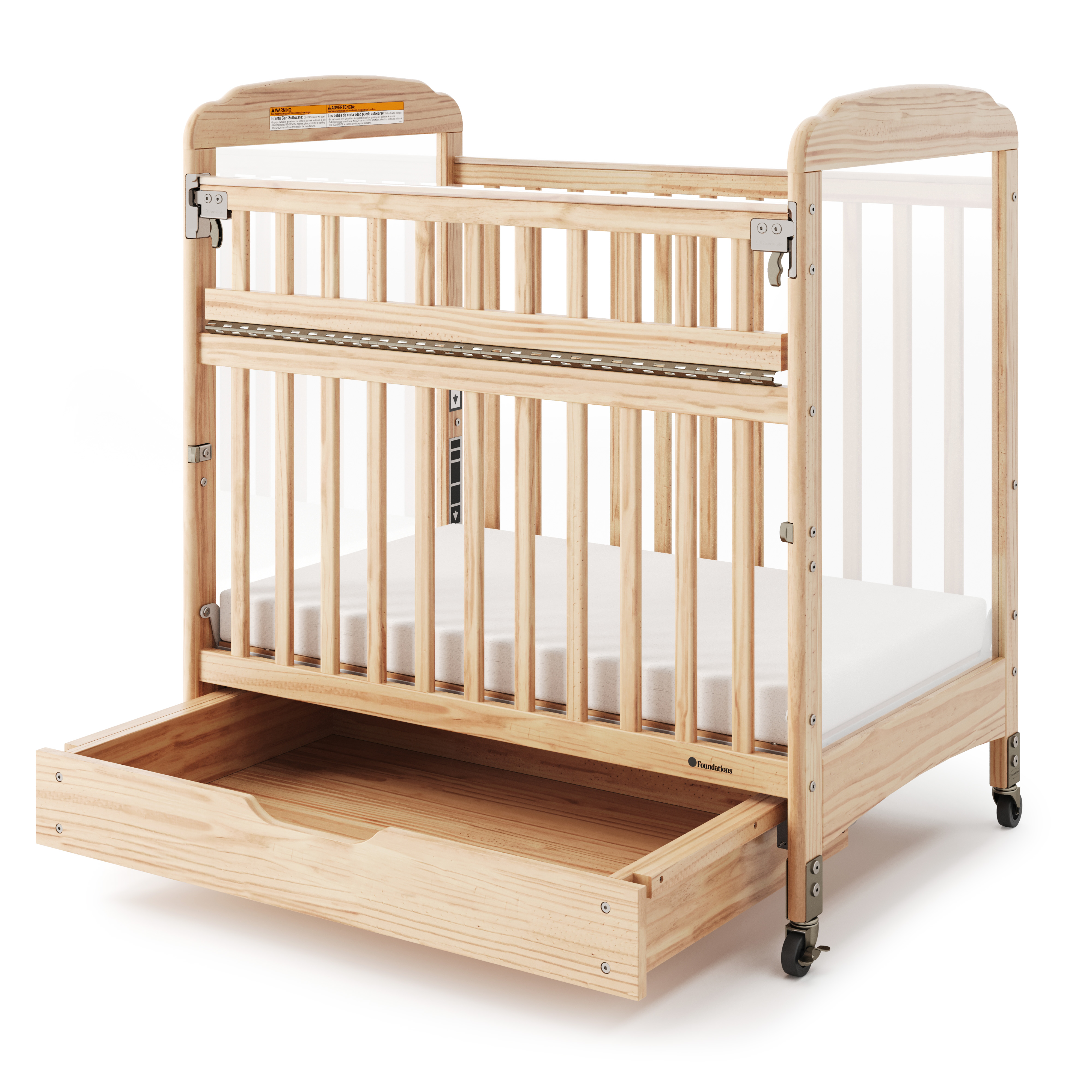 Foundations EZ Store Wood Crib Drawer with MagnaSafe Latch, Fits Serenity, Natural