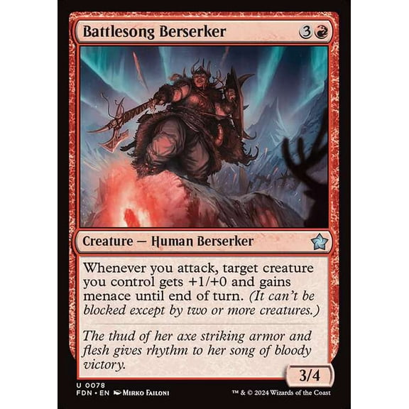 MtG Foundations Uncommon Battlesong Berserker #78