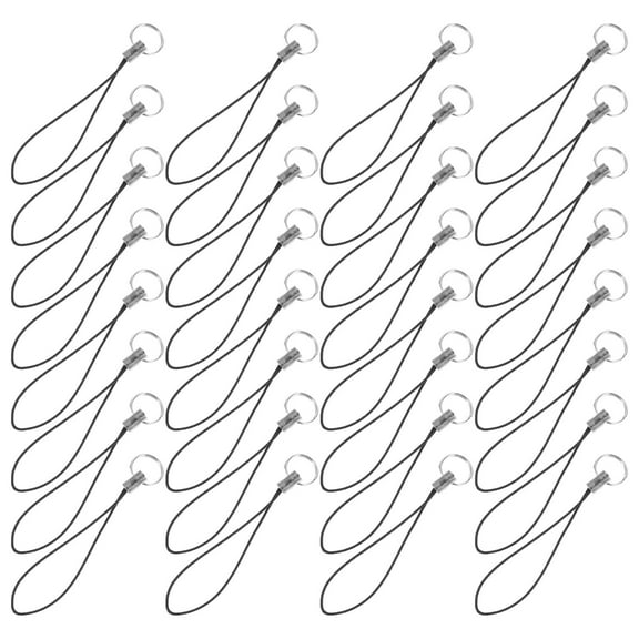 Phenofice 100pcs Phone Charms Strap Cell Phone Strap Black Alloy Hanging Phone for General Users