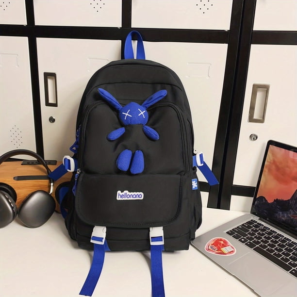 Kawaii Cute Bunny Decor Mochila, Gran Capacidad Preppy Bolsa Escolar, Mochila Casual Y Libro Para Mujeres Para Viajar