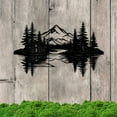 thumbnail image 2 of HCTSHG Mountain Metal Wall Art, Metal Wall Art of Pine Trees and Hill, Pine Tree Wall Decor, Nature Lover Gifts, Wall Decor for Living Room, Bedroom, Farmhouse (Black, 15.75"x9.72"), 2 of 9
