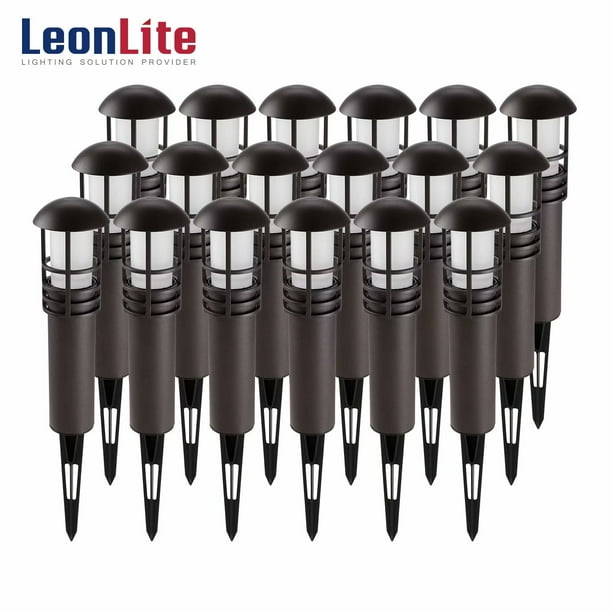 LEONLITE 18 Pack 3W LED Landscape Light, 12V Low Voltage, Waterproof