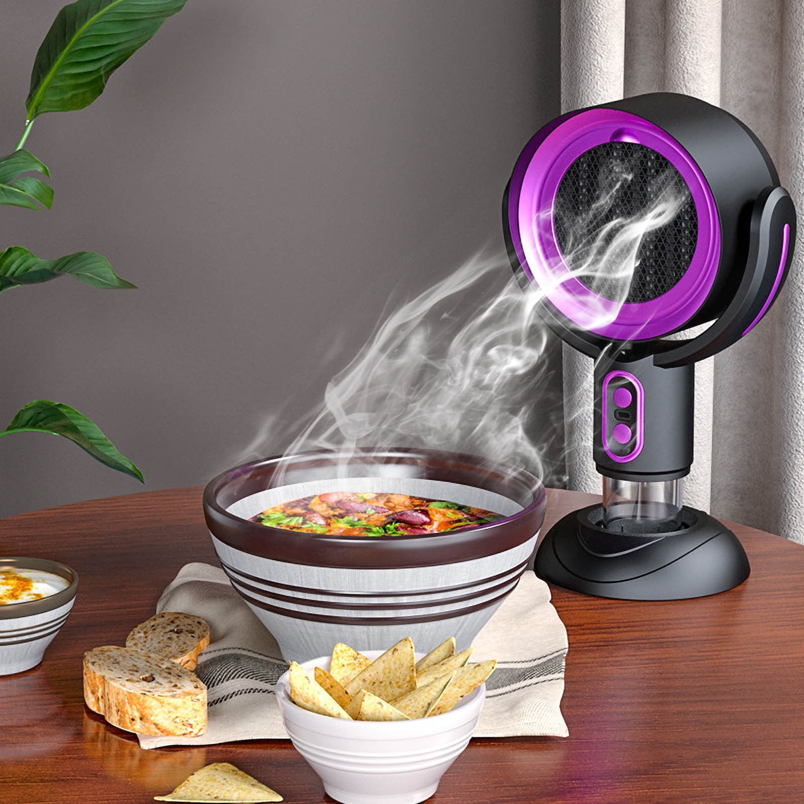 Dvruxg USB Powered Portable Desktop Range Hood, 2 Speed Negative Ion Kitchen Exhaust Fan for Apartment