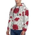 thumbnail image 3 of Fotbe Men's Hoodie with Leaves And Anemone Pattern - Kangaroo Pocket Pullover Hooded Sweatshirt, Perfect for Daily Wear, Travel, and Home-XX-Large, 3 of 7
