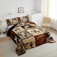 thumbnail image 2 of jejeloiu Farm Animal Horse Queen Comforter Set,Vintage Bull Skull Bedding Sets,Country Cowboys Boots Bedding Comforter Set For Men Women,Ultra Soft Home Decor Reversible,3pcs, 2 of 7