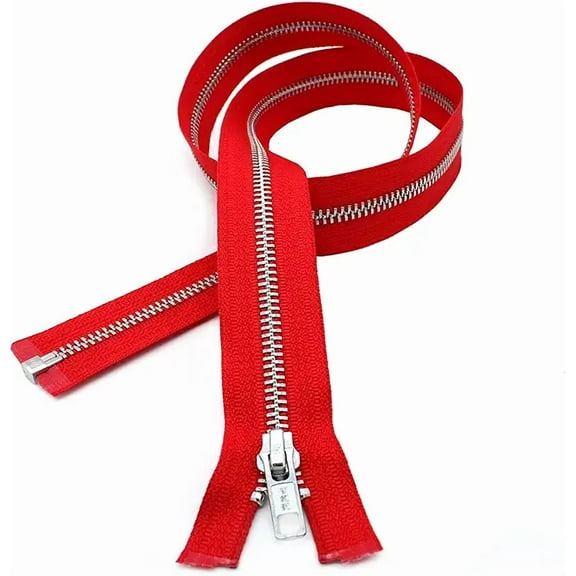 YKK® 24" Jacket Zipper, YKK #5 Aluminum Metal ~ Medium Weight ~ Separating ~ 519 Red (1 Zipper/Pack)