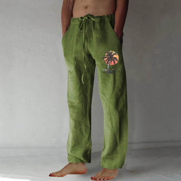 Pantalones largos para hombre, moda, estampados, casuales, cintura elástica con bolsillo, pantalones deportivos, pantalones de poliéster para hombre.