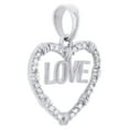 thumbnail image 2 of 10K White Gold Round Diamond Heart Frame Love Fancy Pendant 0.90" Charm 1/6 CT., 2 of 6