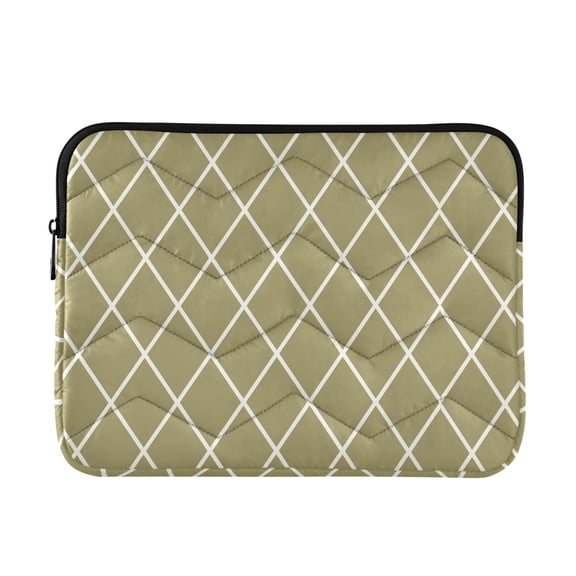 JIALIOU Laptop Sleeve Case with Zipper 13-13.3/15-16 Inch Compatible with MacBook HP Lenovo Dell ASUS Acer, Olive Brown Block