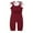 Red, variant on Honeeladyy Summer Sales Summer Toddler Girls Infant Jumpsuit Overalls Cotton Linen Ruffles One Piece Kids Romper Clothing