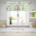 thumbnail image 5 of Valances for Windows Easter Flower Rabbit Butterfly Rod Pocket Short Curtain for Bathroom Living Room Bedroom Spring Pastoral Green Plaid 1 Panel 54x18in, 5 of 9
