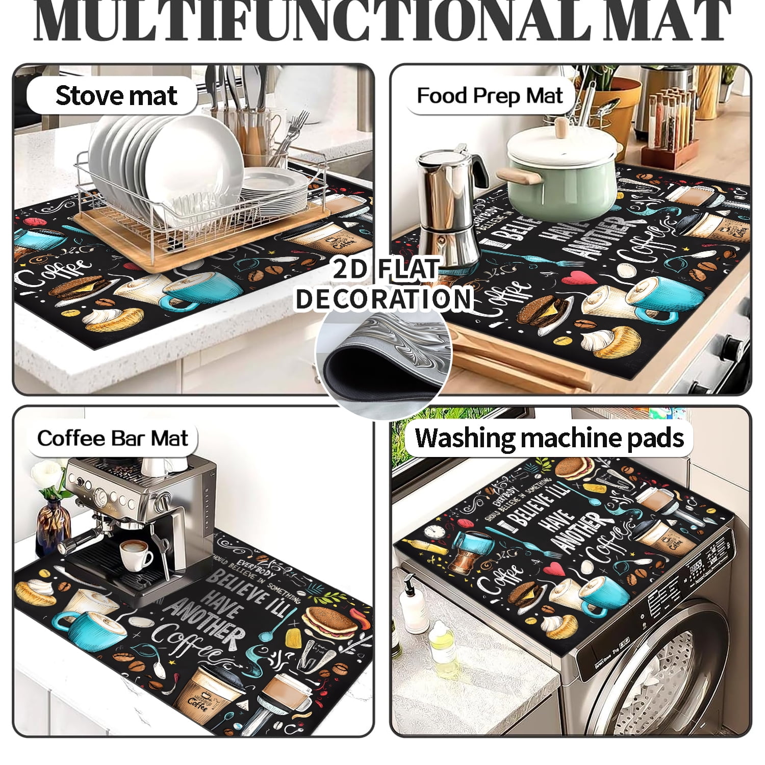 Stove Top Cover for Electric Stove 28 "x 20 ", coffee pattern Heat Resistant Glass Top Stove Cover Protector, Induction Cooktop Protector Stove Top Covers Mat, Kitchen Flat Stove Top Covers