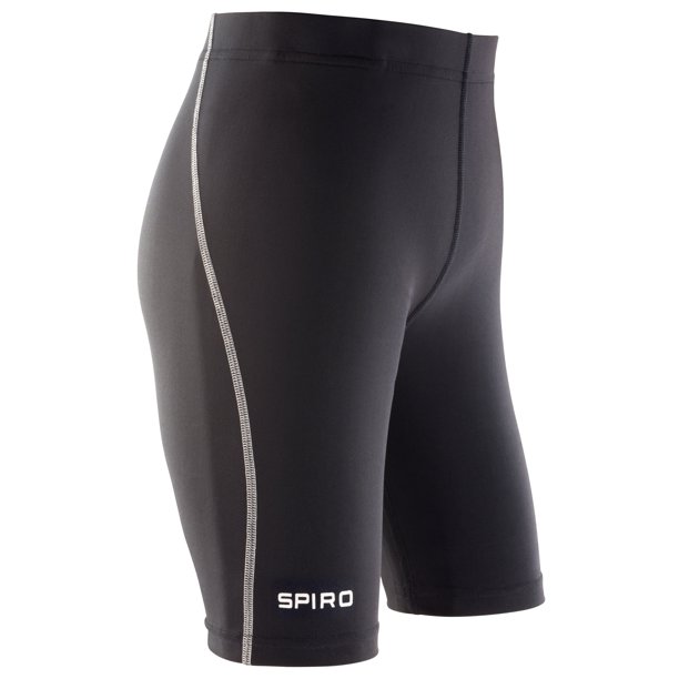 Spiro - Leggings / mallas cortas interiores mdoelo Bodyfit Junior unisex (Negro)