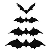 KABOER Halloween Party Supplies, 12Pcs PVC 3D Bat Suit, Halloween Eve Realistic Scary Home Room Window Decoration, Scary Bats Wall Decal Wall Stickers