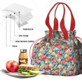 thumbnail image 4 of Pioneer Flower Drawstring Lunch Bag Women - Drawstring Lunch Bag Insulated for Work Office - Stain-Resistant Large Lunchbags for Women with Multi-Pockets, 4 of 6