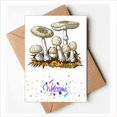 thumbnail image 1 of Cute White Mushroom Pattern Illustration Welcome Back Greeting Cards Envelopes Blank, 1 of 3