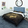thumbnail image 1 of Designart 'Gold Fashions Lips' Glam Bedding Set - Duvet Cover & Shams, 1 of 1