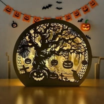 Halloween Wooden Table Sign Light Up Pumpkin Centerpiece for Festive Home and Halloween Party