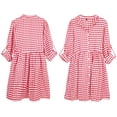 thumbnail image 4 of FANCYINN Women's Gingham Stand Collar Shirt Dress Buttons Down Casual Long Sleeve Tie Sleeves Mini Plaid Shirt Dresses Red and White XL, 4 of 4