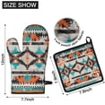 thumbnail image 6 of Colorful Geometric Triangle Diamond Pattern Kitchen Oven Mitt and Pot Holder Sets 2 Pcs for Baking, Cooking and Grilling, Heat Resistant Up To 392 °F, 6 of 7
