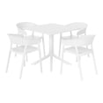 thumbnail image 2 of WestinTrends Playa 5-Piece Outdoor Resin Square Patio Dining Table Set with Stackable Patio Dining Chairs, White, 2 of 15