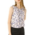thumbnail image 3 of INSPIRE CHIC Women's Ruffle Chiffon Sleeveless Floral Top, 3 of 7