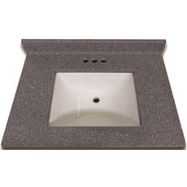 Charlotte Bathroom Vanity Top With Backsplash And Undermount Bowl, Cultured Granite, Stardust