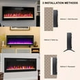 thumbnail image 4 of Indoor Fireplaces 42 inch recessed ultra thin tempered glass front wall mounted electric fireplace with remote and multi color flame & emberbed, LED light heater,Electric Indoor Fireplaces, 4 of 13