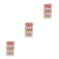 thumbnail image 4 of Justharion 1 Set French Tip Press on Nails Gradient Shimmer Extra Long Tips Removable Wraps Full Cover Ballerina Salon Manicure Kit Type 8 2g glue,24Pcs jelly 3Set, 4 of 6