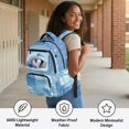 thumbnail image 5 of Yspwyqan Girls Lightweight Backpack, 17" Laptop Backpack for School, Sleeping Penguin Adjustable Straps Casual Daypack with Front Pocket for Elementary Primary Hiking, 5 of 7