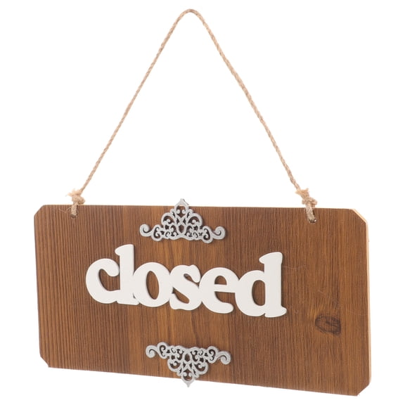 FRCOLOR Wooden Double Sided Open Closed Sign for Business Door Decor with Durable Wood Material